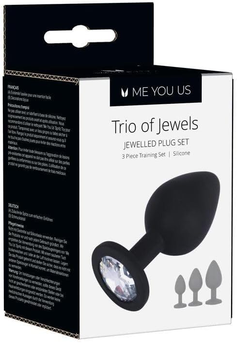 Click to play video Lock Love Silicone Round Design Plug Butt Plug 3PCS Set Bead Set Silicone Plug Set (Pink)(Black)